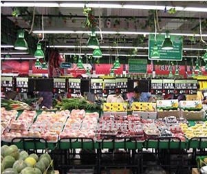 cahaya segar yang sangat terang untuk buah & sayuran supermarket
